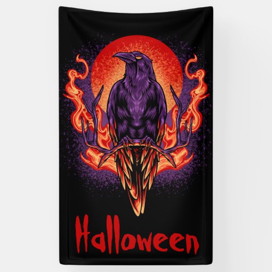 炎のハロウィンカラス 横断幕 (縦)
