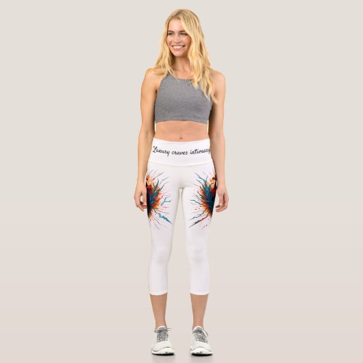 炎のハートビートレギンス – 帯電ラブ州 カプリレギンス (正面)