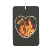 炎のハート火のイニシャルと名前 カーエアーフレッシュナー (正面)