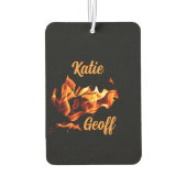 炎のハート火のイニシャルと名前 カーエアーフレッシュナー (裏面)