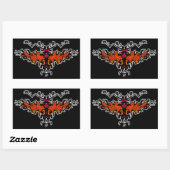 炎のハーピーカラフルカッコいいスケッチv2 長方形シール (シート)