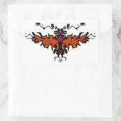 炎のハーピーカラフルクールスケッチv1 長方形シール (バッグ)