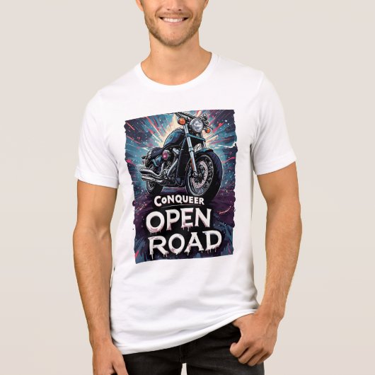 炎のバイカーアートスタイルで開けた道を制覇 トライブレンドＴシャツ (正面)