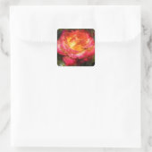 炎のバラ水彩 スクエアシール (バッグ)