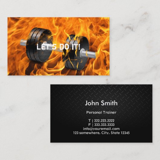 炎のファイアジムとフィットネス名刺 名刺 (正面/裏面)