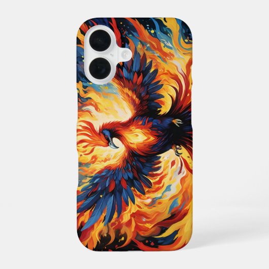 炎のフェニックスの伝説 iPhone 16ケース (裏面)