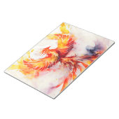 炎のフェニックス広がる翼の水のカラーアート ノートパッド (アングル)