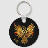 炎のフェニッパーソナライズされたクス キーホルダー (正面)