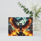 炎のフクロウの月の出 ポストカード (スタンド正面)