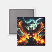 炎のフクロウの月の出 マグネット (正面/裏面)