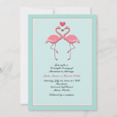 炎のフラミンゴスレズビアン結婚式招待状 招待状 (正面)