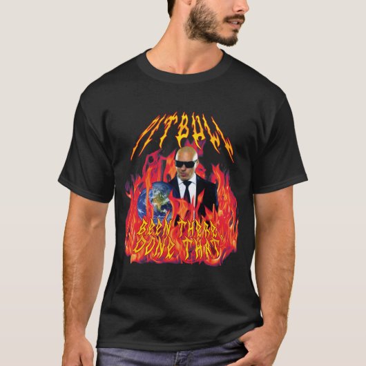 炎のヘヴィメタル・ピットブル Tシャツ (正面)