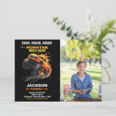 炎のモンスタートラックの誕生日招待状の写真 招待状 (スタンド正面)