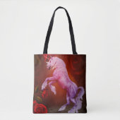 炎のユニコーンとバラファンタジー馬 トートバッグ (正面)