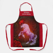 炎のユニコーンパーソナライズされた馬 エプロン (正面)