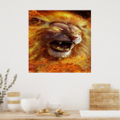 炎のライオンのポスター ポスター (キッチン)