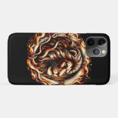 炎のリング内の燃えるライオン 占星術  Case-Mate iPhoneケース (裏面(横))
