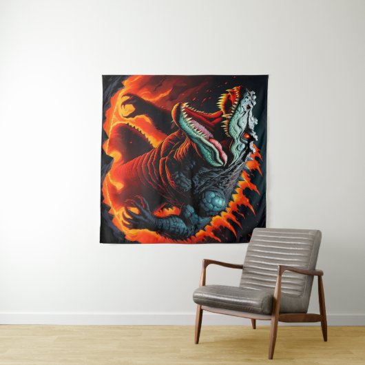 炎のワニの力 タペストリー (インサイチュ(横))