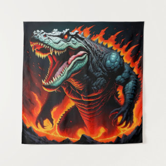 炎のワニの力 タペストリー