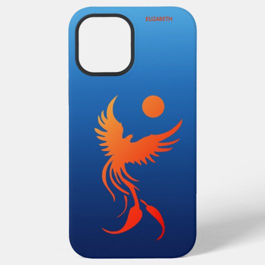 炎の中から蘇るフェニックス iPhoneケース (裏面)