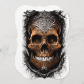 炎の中での超現実的ファンタジースカル ノートカード (正面/裏面)