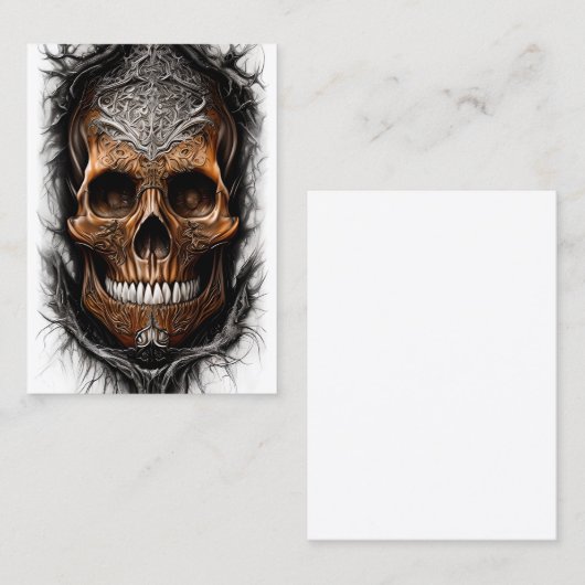 炎の中での超現実的ファンタジースカル 名刺 (正面/裏面)