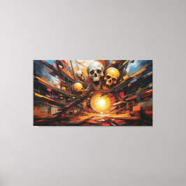 炎の中でスカルを叫ぶ キャンバスプリント