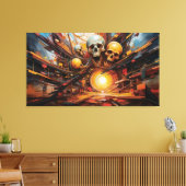 炎の中でスカルを叫ぶ キャンバスプリント (インサイチュ (リビング))