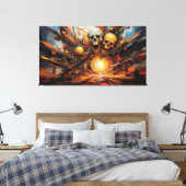 炎の中でスカルを叫ぶ キャンバスプリント (インサイチュ (寝室))