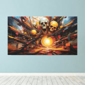 炎の中でスカルを叫ぶ キャンバスプリント (インサイチュ (ウッドフロア))