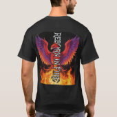 炎の中で蘇る - 不死鳥のグラフィックシャツ Tシャツ (裏面)