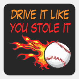 炎の中で野球を燃やすおもしろい引用文、ブラック スクエアシール