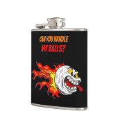 炎の中のゴルフボール，ブラック フラスク (左)