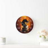 炎の中のチェスの騎士 ラウンド壁時計 (ホーム)