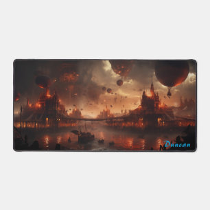 炎の中のツェッペリンSteampunk眼鏡 デスクマット