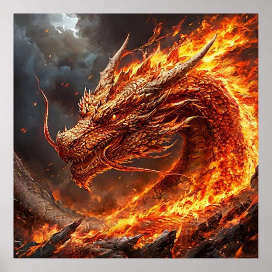 炎の中のドラゴン ポスター (正面)