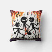 炎の中の人々Badaistのアートワーク クッション (裏面)