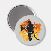 炎の中の消防士 マグネット (正面/裏面)