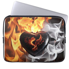 炎の中の石のハート ラップトップスリーブ