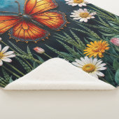 炎の中の蝶ファンタジー白カモミールの芸術 シェルパブランケット (3/4)