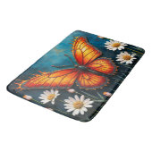 炎の中の蝶ファンタジー白カモミールの芸術 バスマット (アングル)