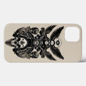 炎の中を疾走する翼のドクロバイク Case-Mate iPhoneケース (裏面 (横))