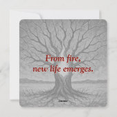 炎の再生 – 超リアル更新グリーティングカード シーズンカード (裏面)