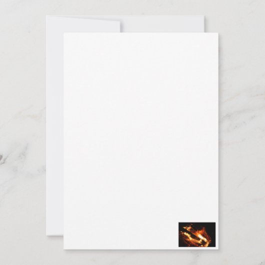 炎の写真に丸太 招待状 (裏面)