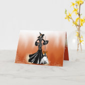 炎の前のハロウィーンファッショニスト カード (黄色い花)