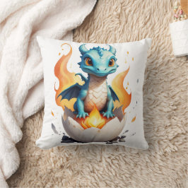 炎の卵から生まれた赤ちゃんドラゴン クッション