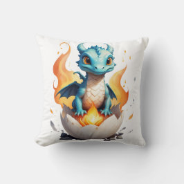 炎の卵から生まれた赤ちゃんドラゴン クッション