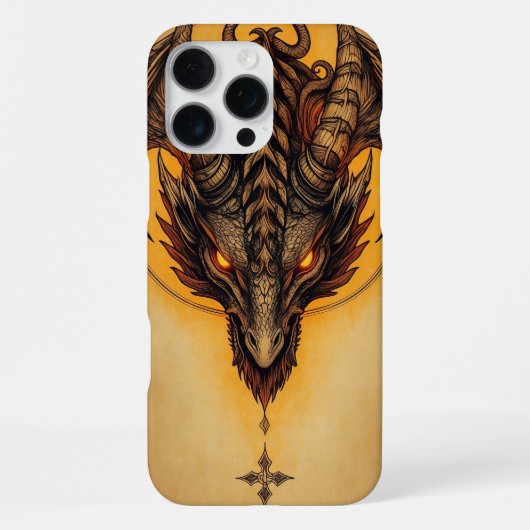 炎の古代ドラゴンファンタジーアート iPhoneケース (裏面)