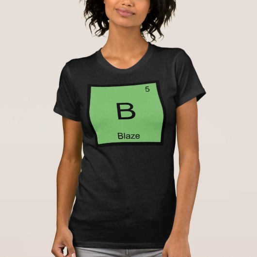 炎の名前 化学元素 周期表 Tシャツ (正面)