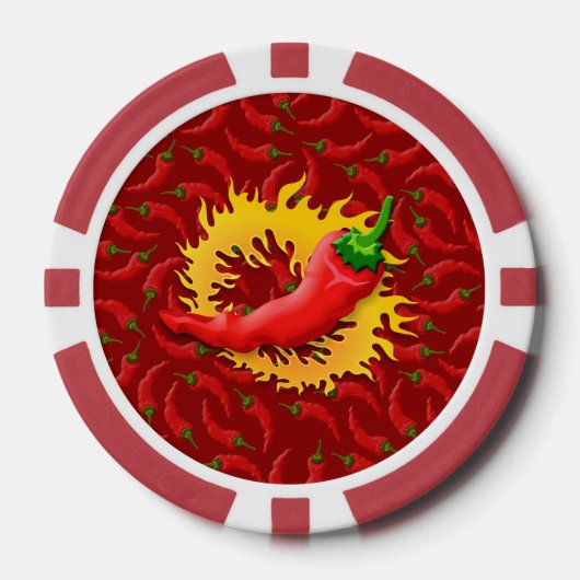 炎の唐辛子 ポーカーチップ (正面)